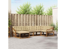 Vidaxl Conjunto De Sofás Para Exterior 6 Unid. Natural E Bege