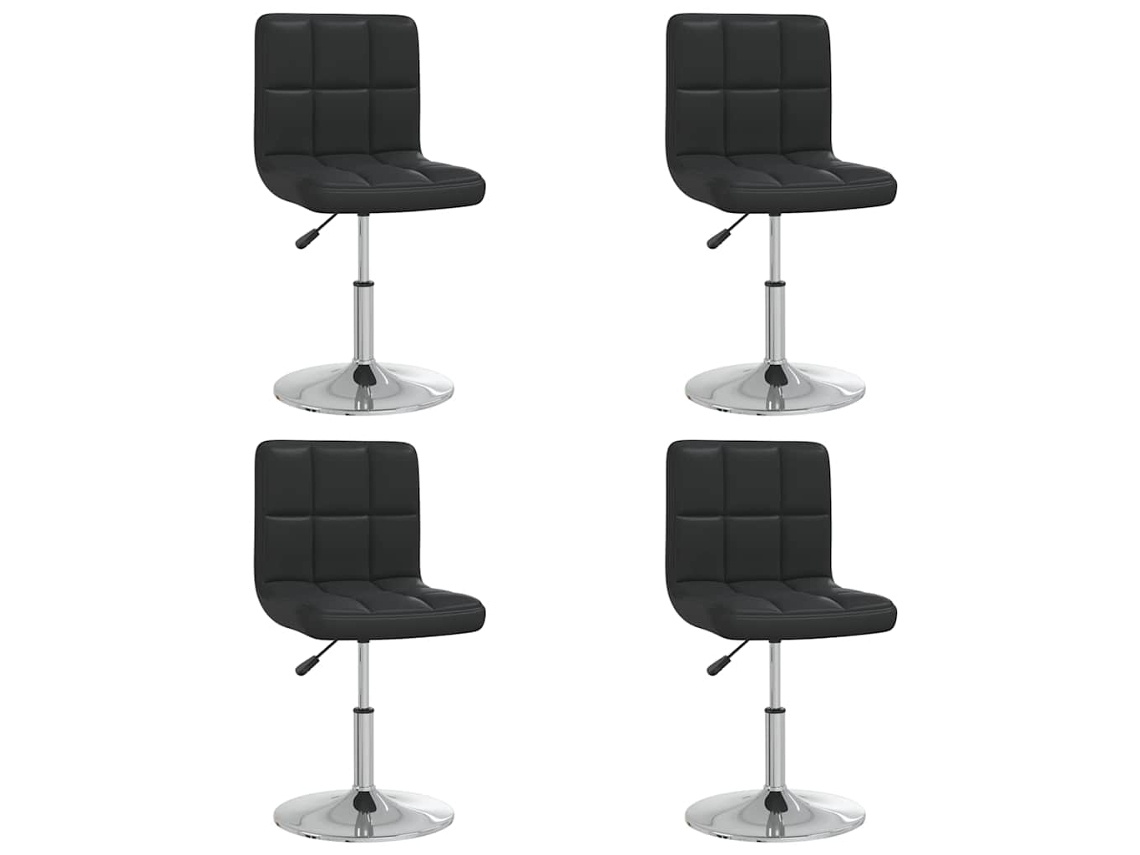 Conjunto 4 Cadeira De Jantar Vidaxl Preto Couro Sintético (40 X 43 X 85.5 Cm)