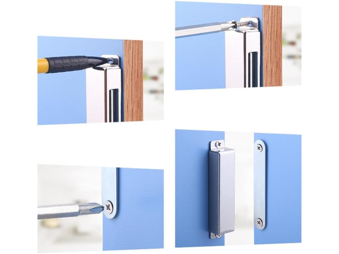 Conjunto De 2 Fechos Magnéticos Para Portas Armários, Em Aço
