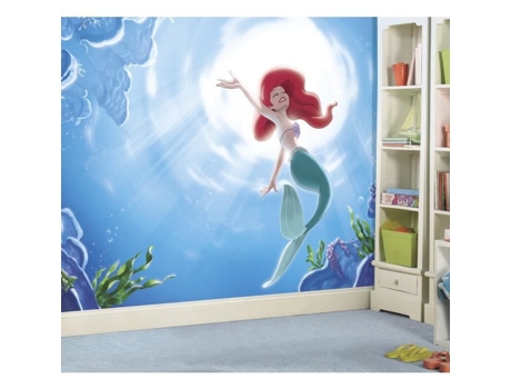 Papel de Parede Panorâmico Instalação Surestrip Sem Cola Ariel a Pequena Série Disney 320X182 Cm ROOM MATES