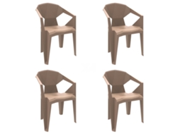 Set 4 Poltronas Interior, Exterior Areia Delta Garbar