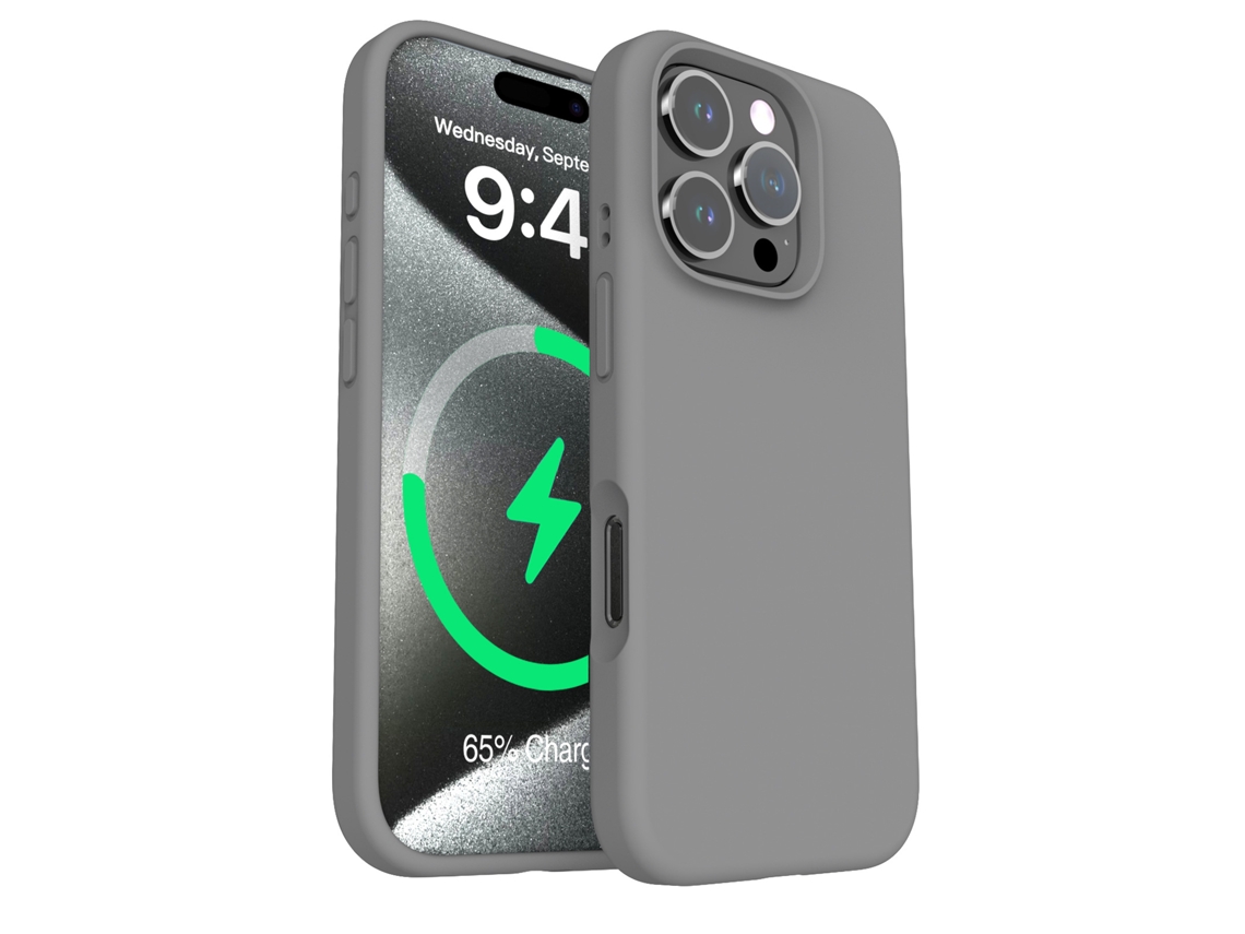 Capa De Celular Magnética De Silicone Líquido Para Iphone (cinza Carvão, Iphone 15), Cor Sólida E Simples.