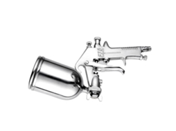Pistola de pintura pneumática para automóveis e móveis com manuseio confortável.