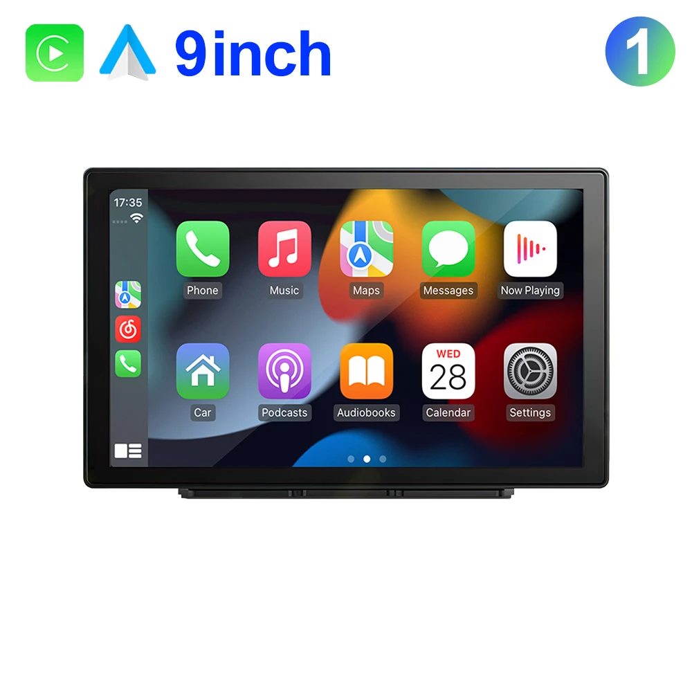 Sistema Multimídia Portátil Carplay Para Carro (9 Polegadas), Com Som Estéreo Sem Fio Em Tela Grande De 9 Polegadas.