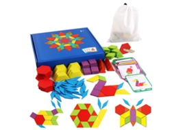 Ats bloques de Madera de Formas Geométricas 155pcs Juego de Puzzle Educatsivo Temprano Divertido e Innovador para Niños Regalo
