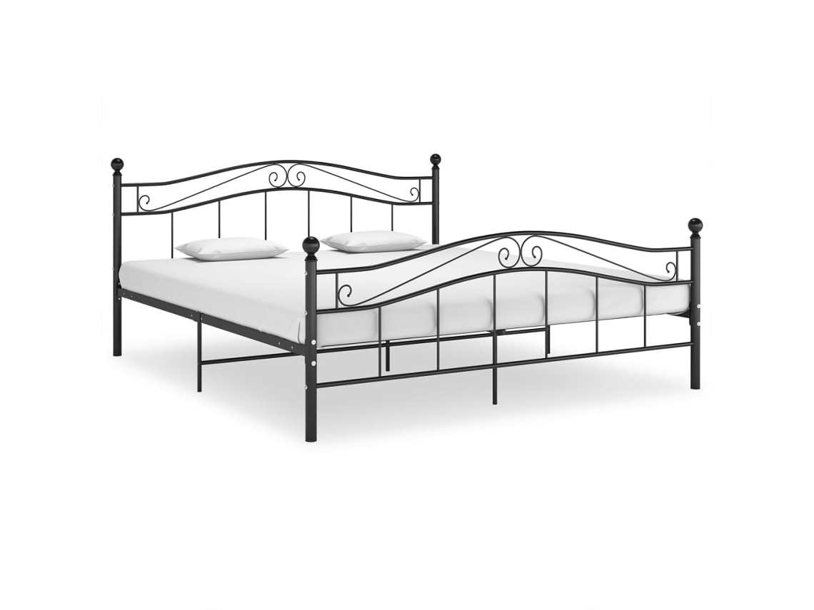 Vidaxl Estrutura De Cama 200x200 Cm Metal Preto