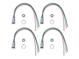 4 Conjuntos De Leds Redondos Pre-fios Bicolor Anodo Comum À Prova D'água 10mm 12-24v Vermelho E Verde