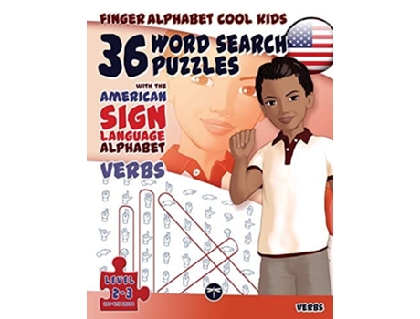 Livro 36 Word Search Puzzles - American Sign Language Alphabet - De Lassal (inglês)
