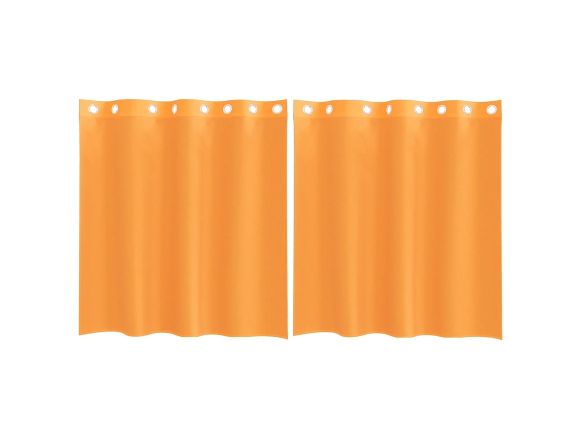 Maison Exclusive - Cortinas De Voile Com Ilhós 2 Pcs Laranja 140x140 Cm