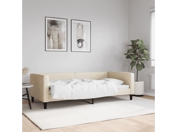 Vidaxl Sofá-cama 90x200 Cm Tecido Cor Creme