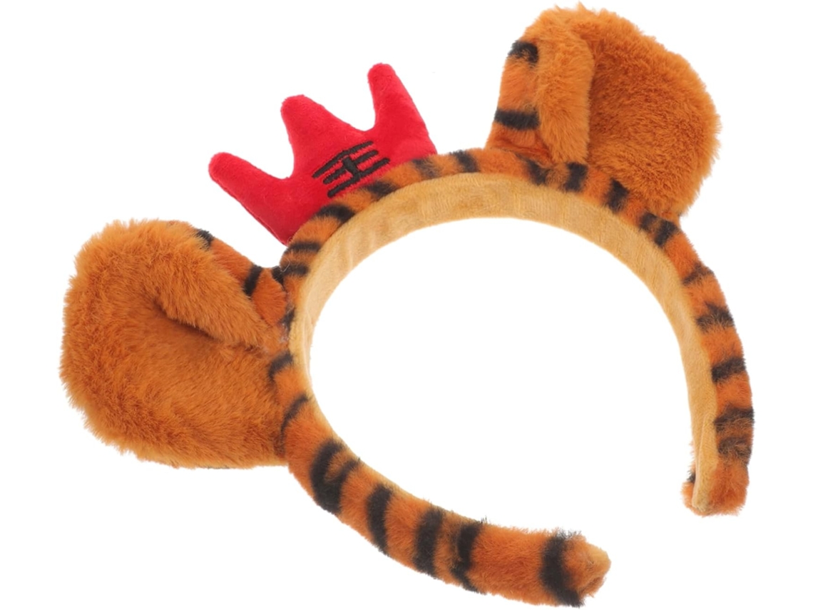 Tiara Fofa de Pelúcia Orelhas Tigre para Mulher, Confortável