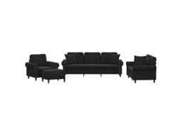 Sofa Set, Sofa Sets Vidaxl Preto Veludo (n/a)