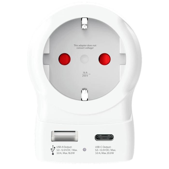 Adaptador de viagem USB Skross 20 W da Europa para os EUA