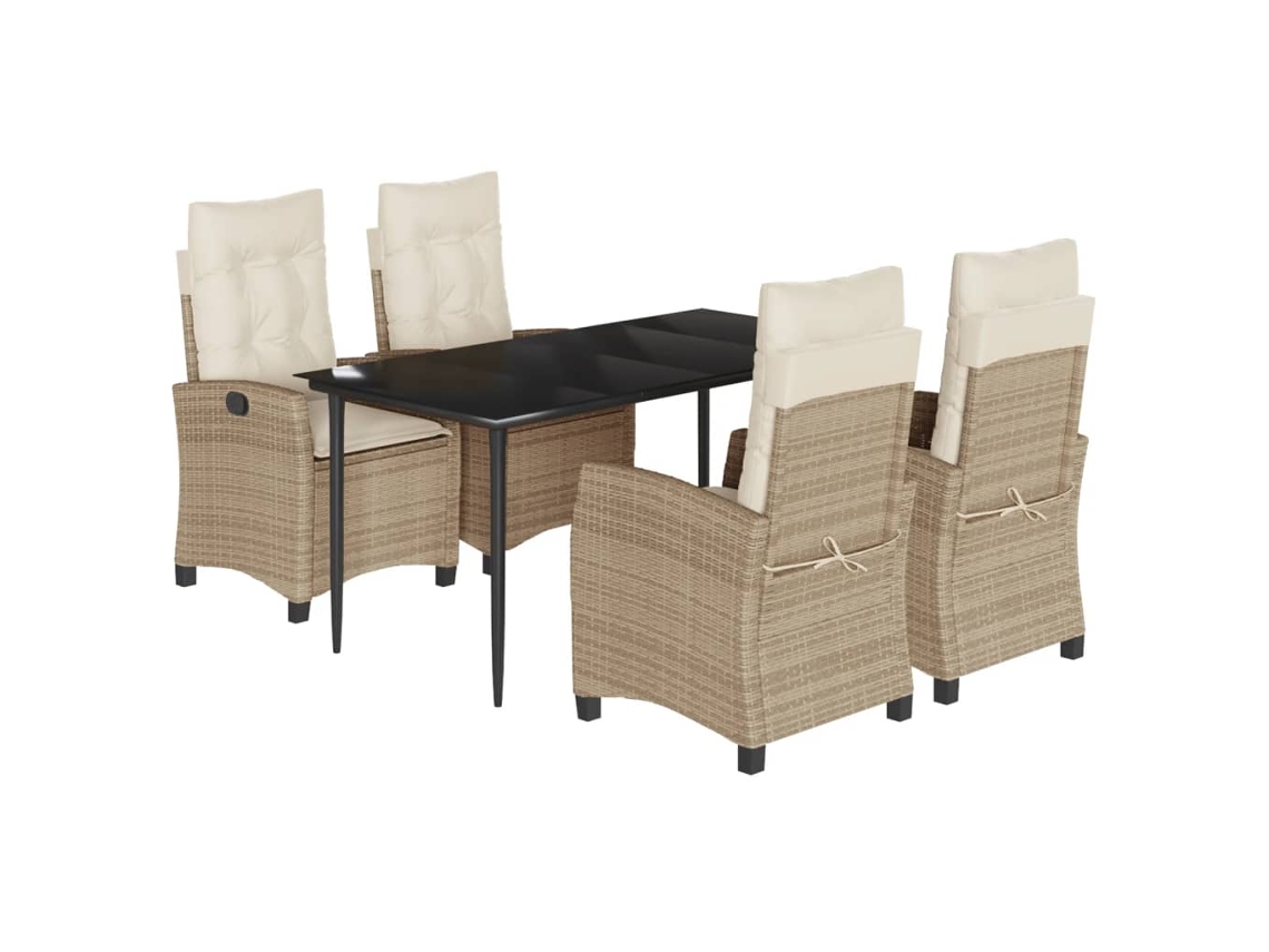 Garden Dining Set, Garden Dining Sets Vidaxl Bege Rattan / Vime (mesa Com 160 Cm De Comprimento)