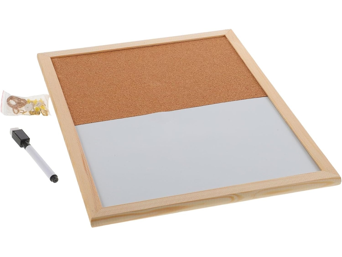 Quadro Branco Magnético De Cortiça, Para Parede, Em Polegadas, Com Moldura