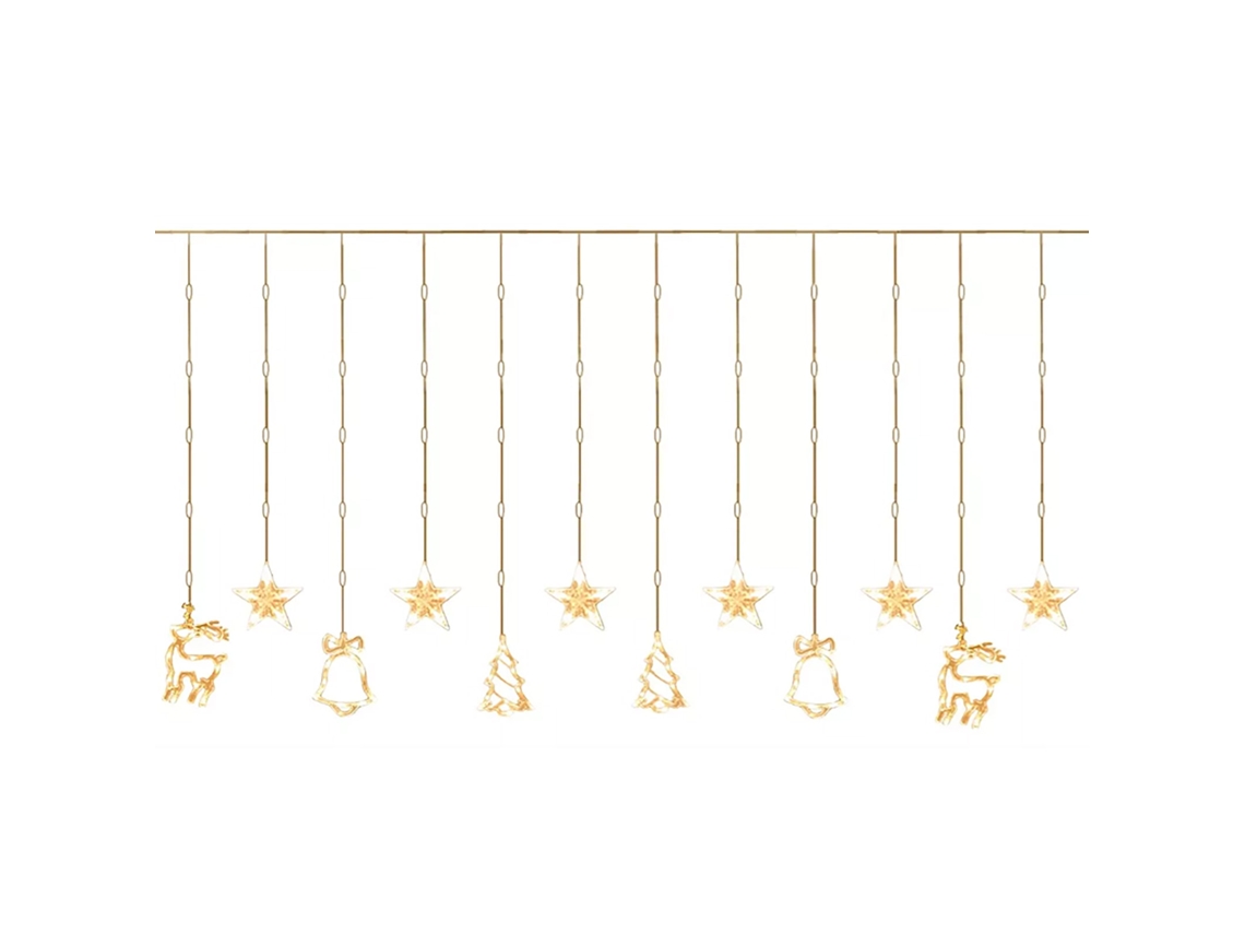 Luz de Cortina Led Usb Resistente À Água Ip43 Decorativa Romântica para Quarto Jardim Balcão com S/MARCA