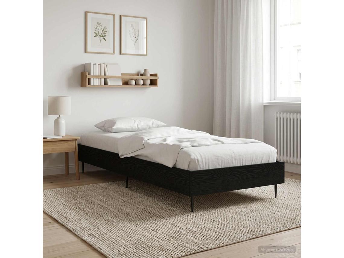 Vidaxl Estrutura Da Cama Carvalho Preto 80 X 200 Cm