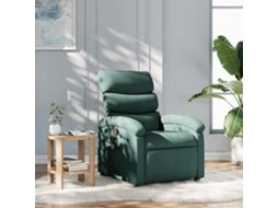 Vidaxl Poltrona De Massagem Reclinável Em Tecido Verde Escuro