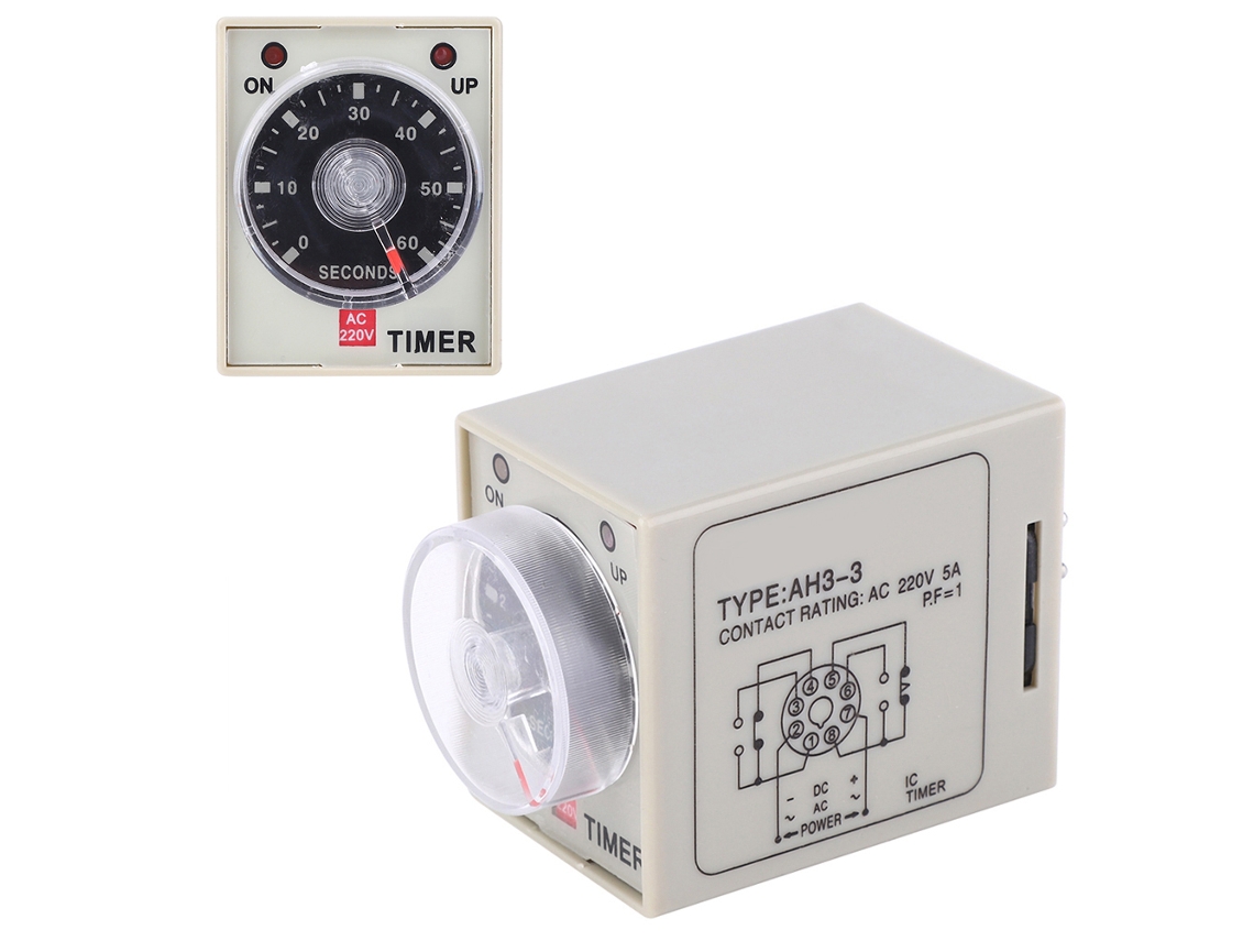 Relé De Tempo Ajustável Com Interruptor Timer Ac