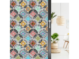 1 Película Decorativa Para Janela Com Estampa De Mandala Amarela