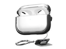 Capa Zruxe Para Apple Airpods Pro 2/1 Estojo Transparente Preto (suporte Para Telemovel, Fecho Seguro, Resistente A Quedas)