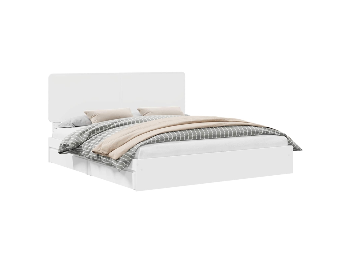Cama com Armazenamento Branco MAISON EXCLUSIVE em Madeira Processada 180x200 cm