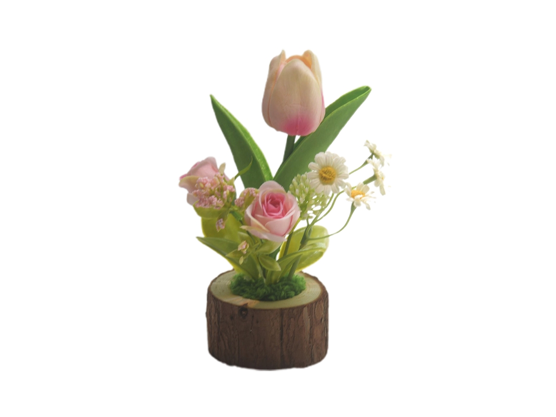 Laxiscreed Flores Artificiais Tulipa Pink Em Vaso Para Decoração De Sala E Refeições