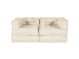 Vidaxl Unidade De Sofá Modular 2 Unid. Tecido Creme 140 X 70 X 56 Cm
