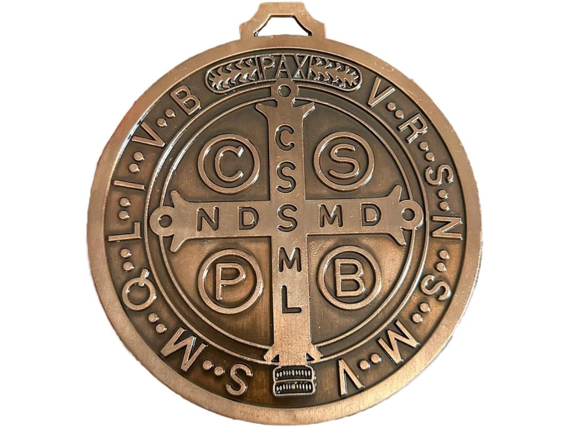 Medalha Da Cruz De São Bento Extra Grande De 12, 7 Cm (5 Polegadas) 12,7 Placa