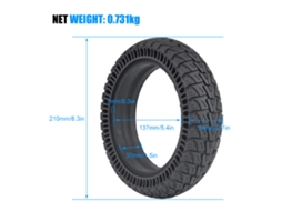 Neumático sólido de borracha S/MARCA 8.5x2.125 honeycomb, compatível com patinete elétrico Xiaomi M365/pro