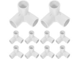 Conector De Pvc Branco 3 Vias E 1/2 Polegada, Pacote Com 10 Unidades,