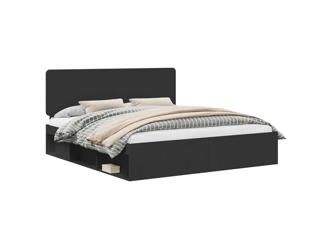 Estrutura da Cama Preto 180x200 cm Madeira de Pinheiro Sólida MAISON EXCLUSIVE
