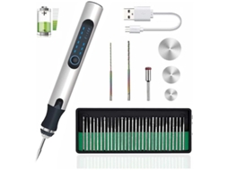 Máquina de gravação LINJOU elétrica, recarregável, USB, portátil, para joias, madeira, metal, vidro, plástico
