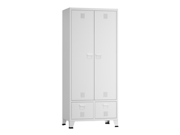 Roupeiro Hankasalmi Portas [EN.CASA] Aço Branco (180x90x40cm)