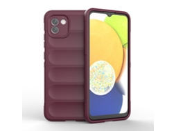 Capa Halinuia Para Samsung Galaxy A03 Magic Shield Tpu Flanela Vermelho Vinho (proteção Integral, Interior Em Flanela)