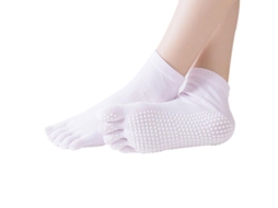 Calcetines De Yoga Para Mujer Y Hombre Con Punta Completa Y Agarre Antideslizante Para Yoga Barre Pilates Y Más Todos Os Dedos Rosa