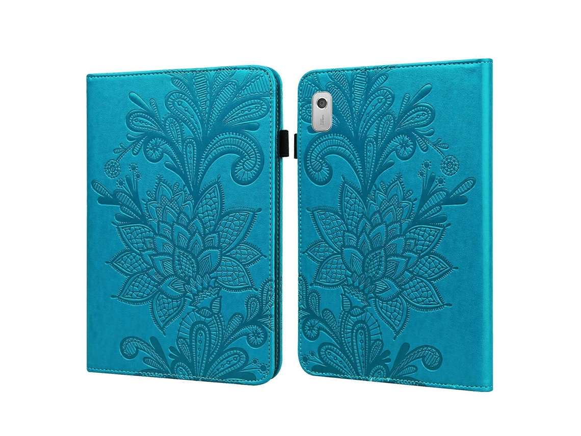 Capa De Couro Para Tablet Lenovo Tab M8 De 4ª Geração Com Estampa Floral Em Relevo.