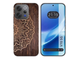 Capa Tumundosmartphone De Silicone Para Vivo V70 5g Com Estampa De Madeira 6 Desenhos