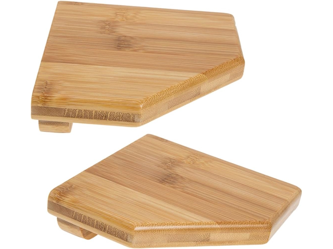 Ultechnovo Conjunto De 2-prateleiras Canto Bambu Para Parede Com Design Multifuncional E Otimização Espaço Cozinha