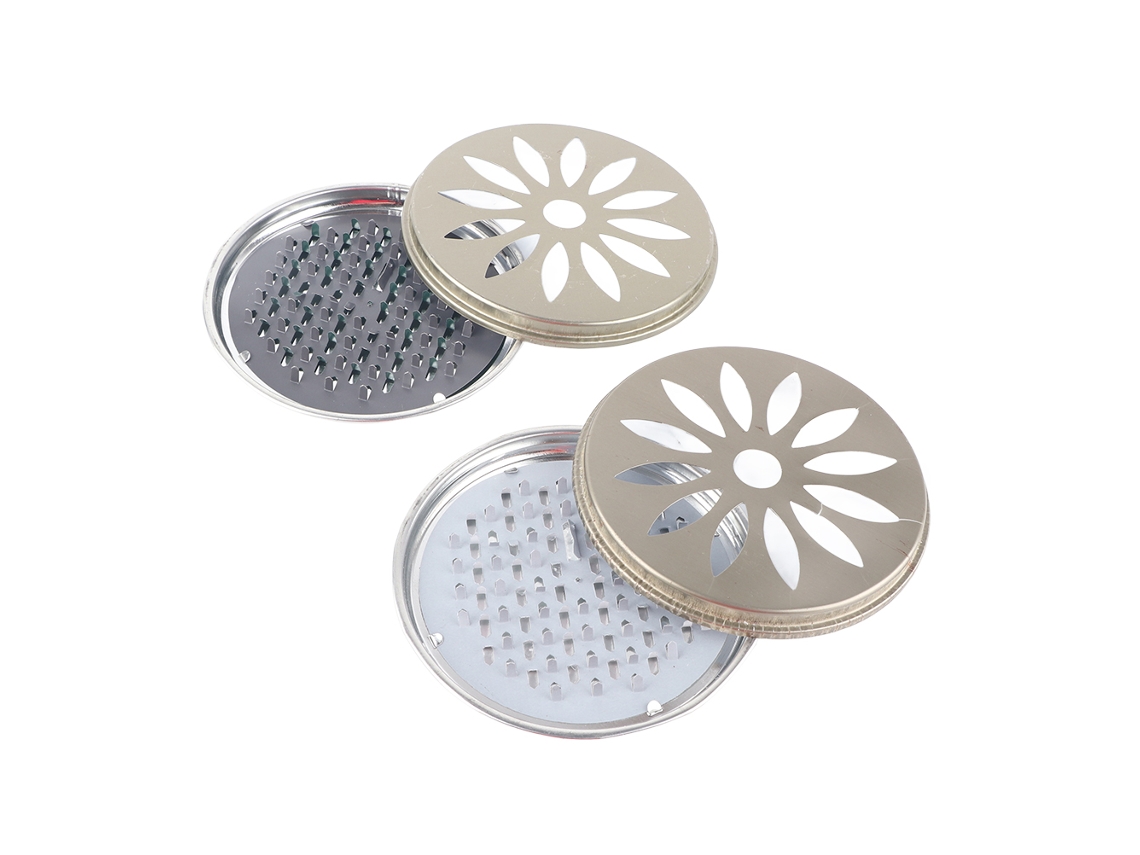 KOFIHETY Suporte Para Bobina De Mosquito Em Aço Inoxidável 2pcs Com Dentes De Fixação E Tampa Perfurada