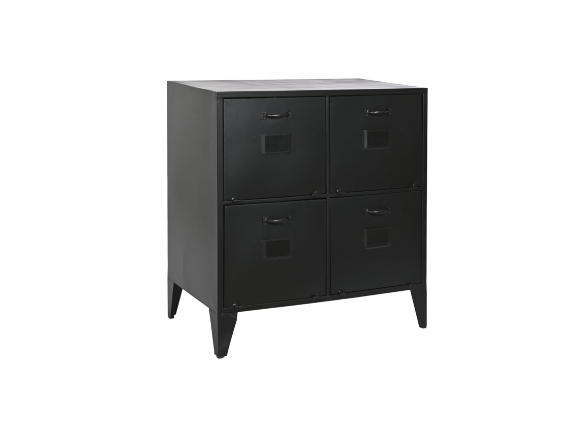 Armário com Gavetas em Metal Preto, 75x45x80cm ALEXANDRA HOUSE LIVING
