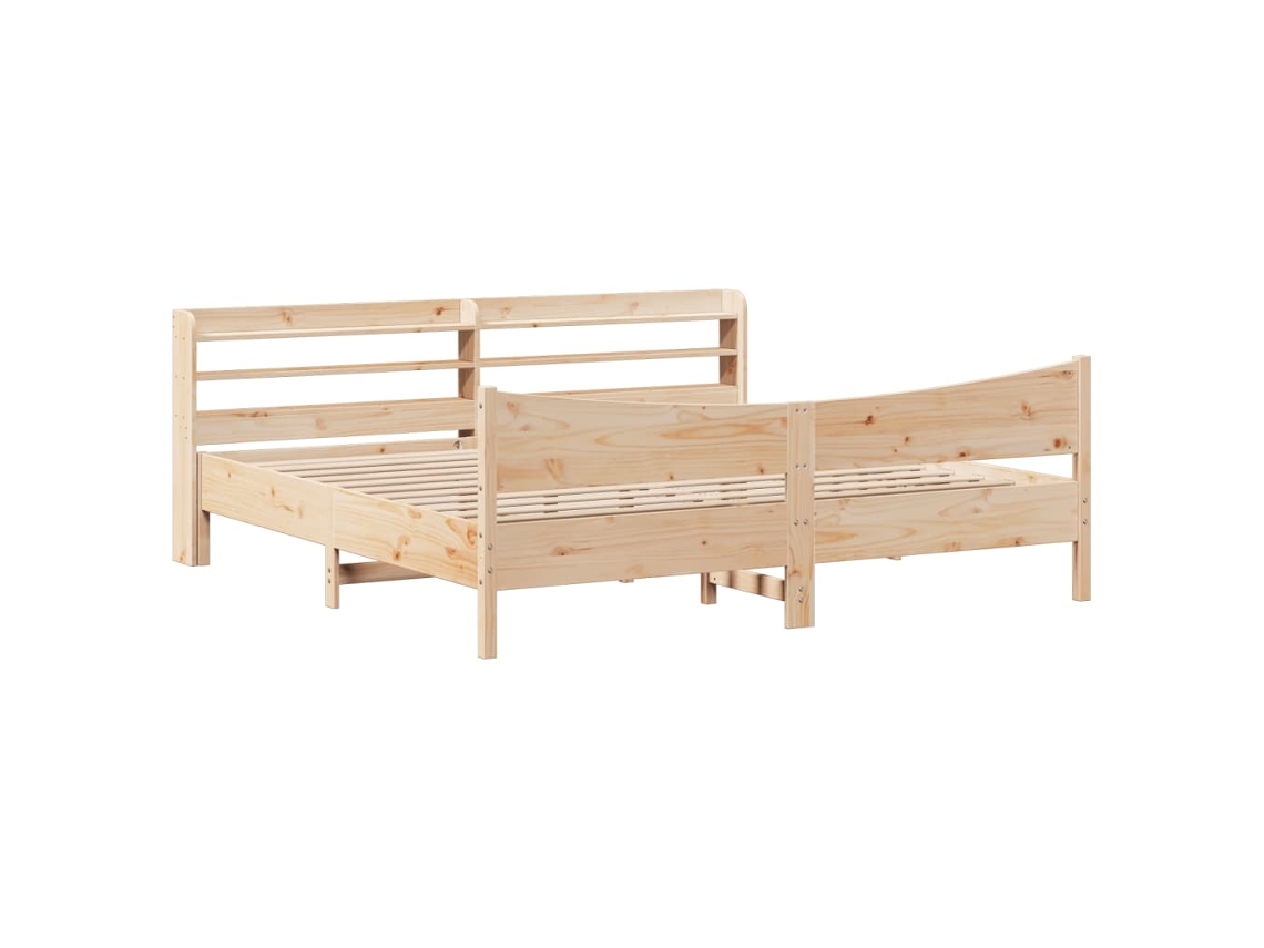 Estrutura de cama com cabeceira VIDAXL pinho maciço (200x200 cm)