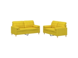 Sofa Set, Sofa Sets Vidaxl Amarelo Tecido (n/a)