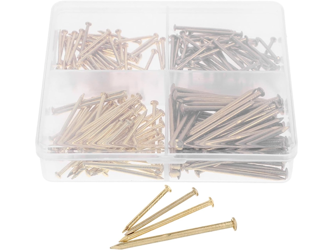 Conjunto De Pregos Para Pendurar Quadros, Caixa De Ferramentas Parede, Aço Dourado, Fácil De Usar E Guardar, Ideal Para