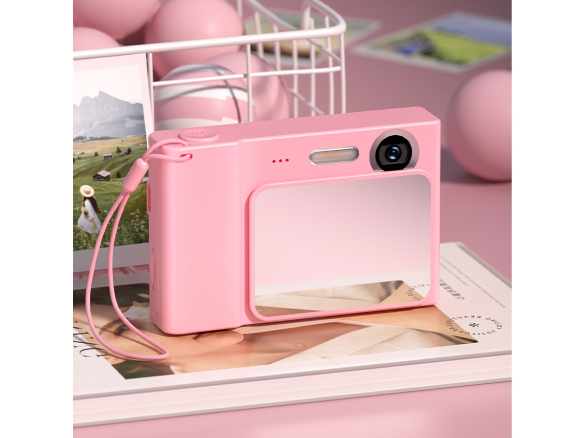 Câmera Retro Com Cartão Ccd, Câmera Dslr Básica, Câmera Dupla 4k, Iluminação Complementar Rosa Brilvibera