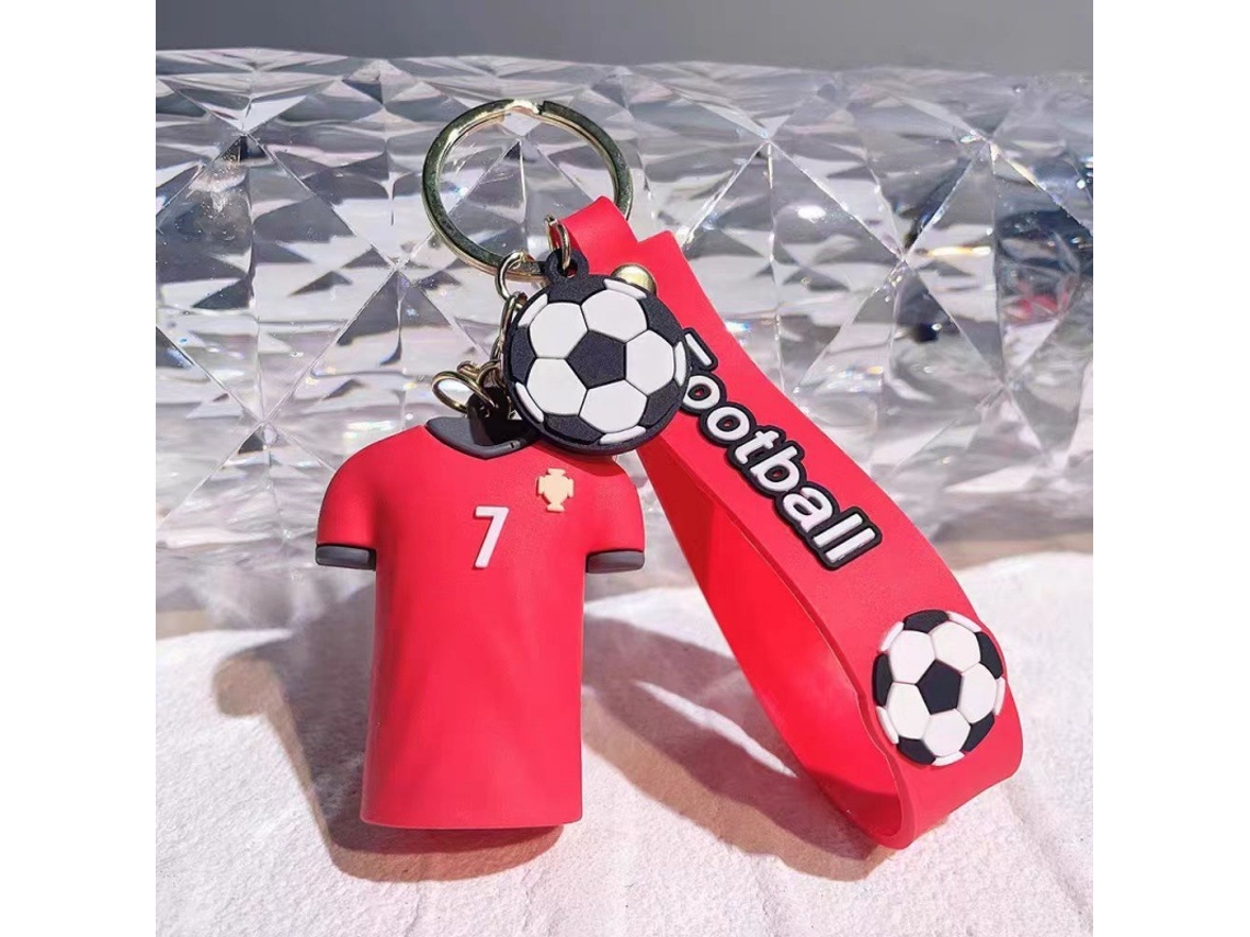Kit chaveiros camisola Portugal nº7 + taça Copa do Mundo 2026, silicone 3D, argola metálica YANYXR