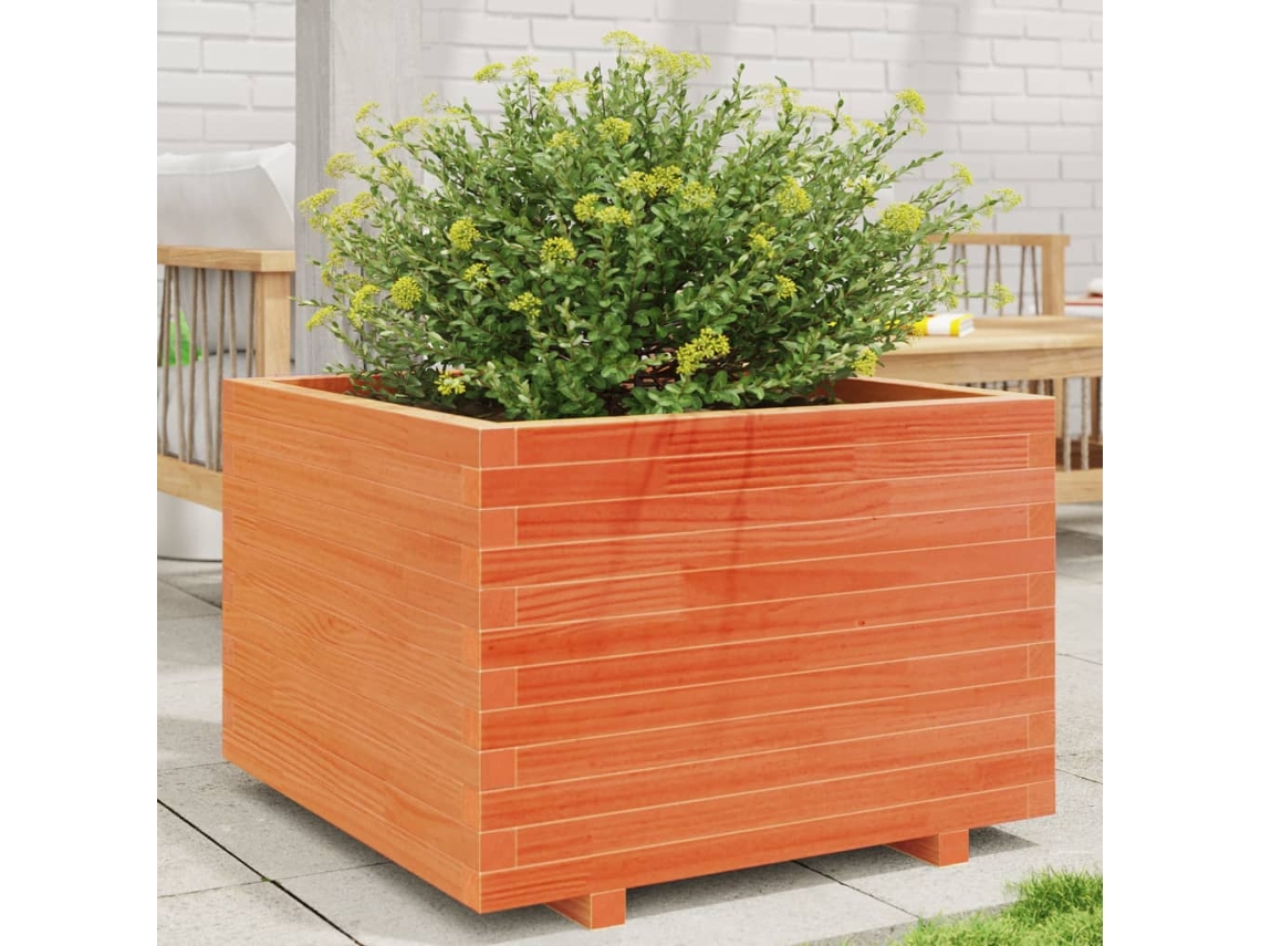 Vidaxl Vaso/floreira De Jardim 70x70x49,5 Cm Pinho Maciço Castanho Mel