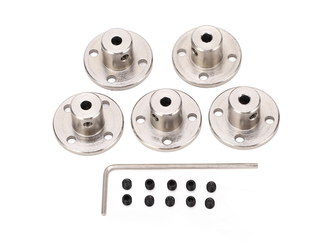 Mali 5pcs Acoplamento de Flange Rígido Aço Inox Diâmetro Interno 3mm Conector de Eixo para Motor Transmissão