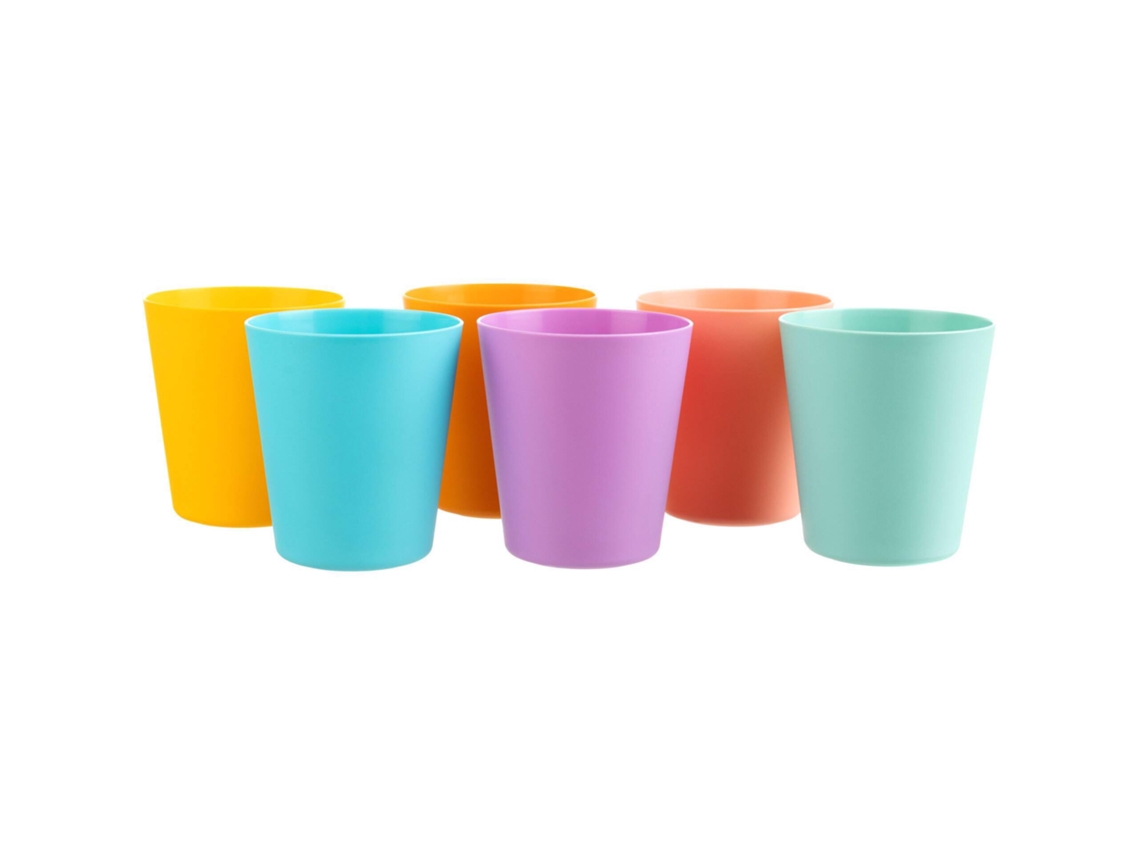 Conjunto 6 Copos Reutilizáveis 250ml Colors KASA 1 un