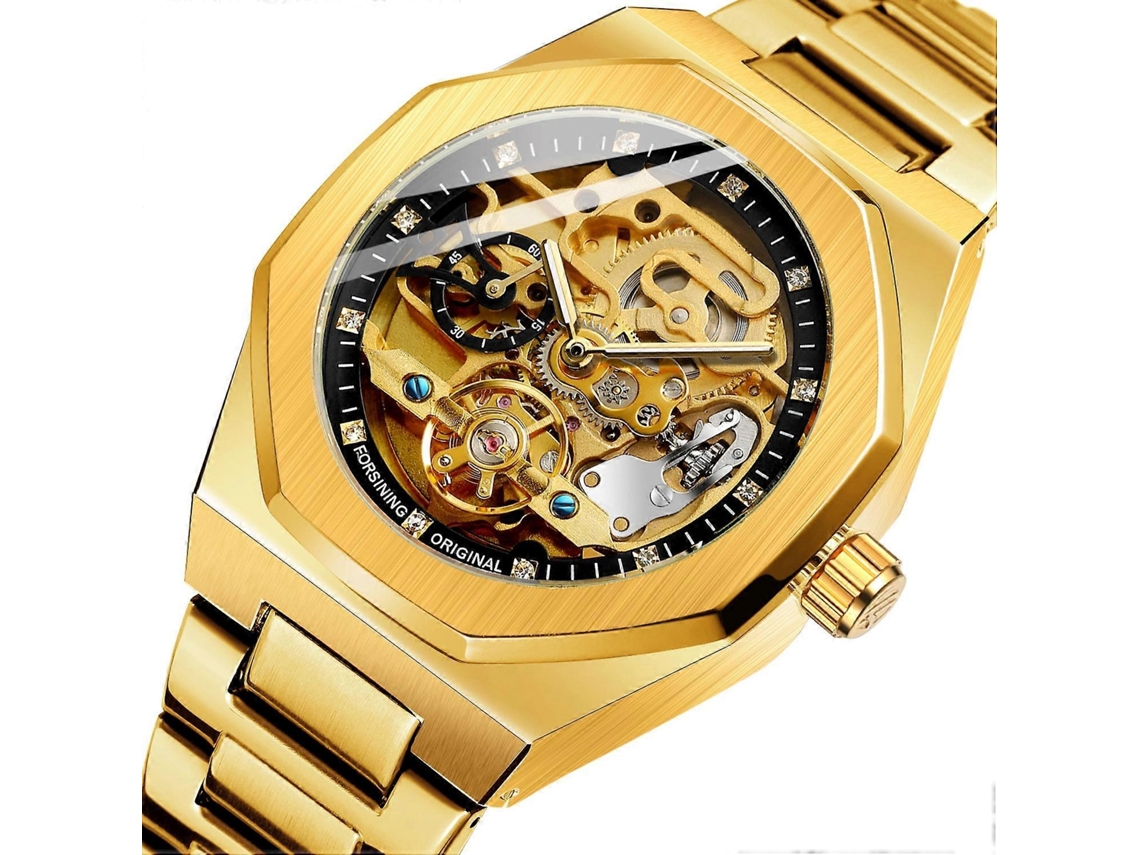 Relógio Masculino Automático Mecânico Totalmente Automático Forsining F980 Luminous Three Eye Six Shot Weekly Com Pulseira De Aço.